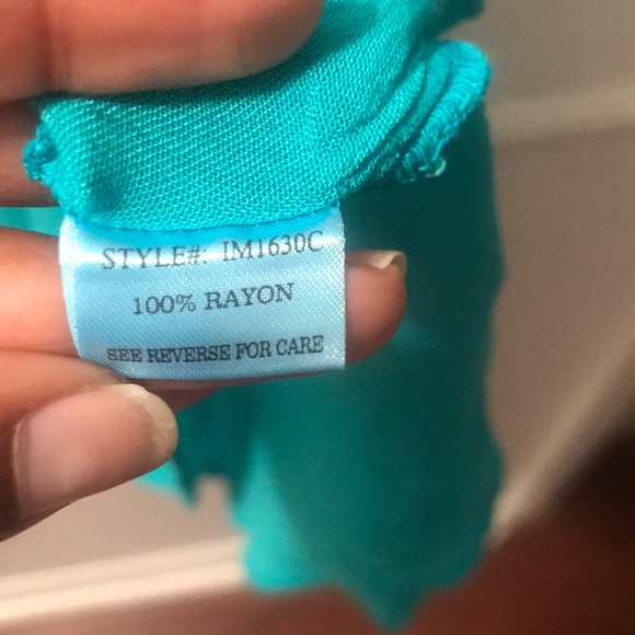 TURQUOISE OMBRÉ TANK DRESS - Picture 4 of 5